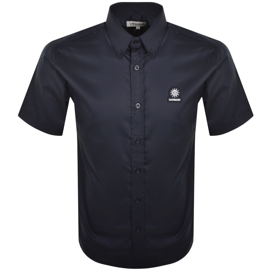 Image number 1 for Sandbanks Short Sleeve Logo Shirt Navy