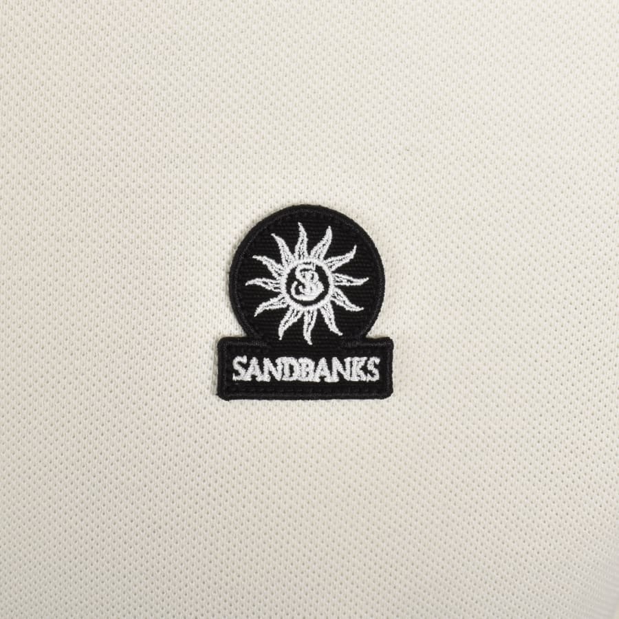 Image number 3 for Sandbanks Stripe Hem Polo T Shirt Ecru