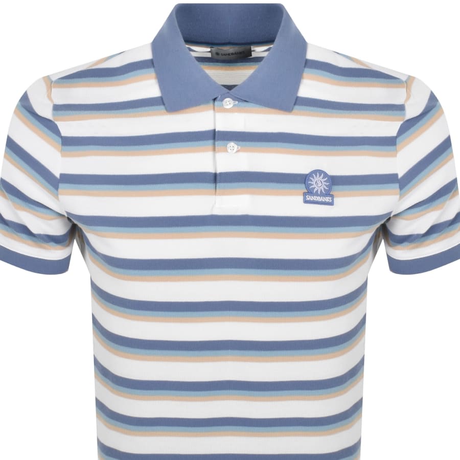 Image number 2 for Sandbanks Tricolour Fade Stripe Polo T Shirt Multi