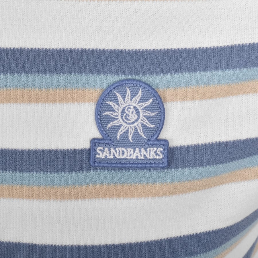 Image number 3 for Sandbanks Tricolour Fade Stripe Polo T Shirt Multi