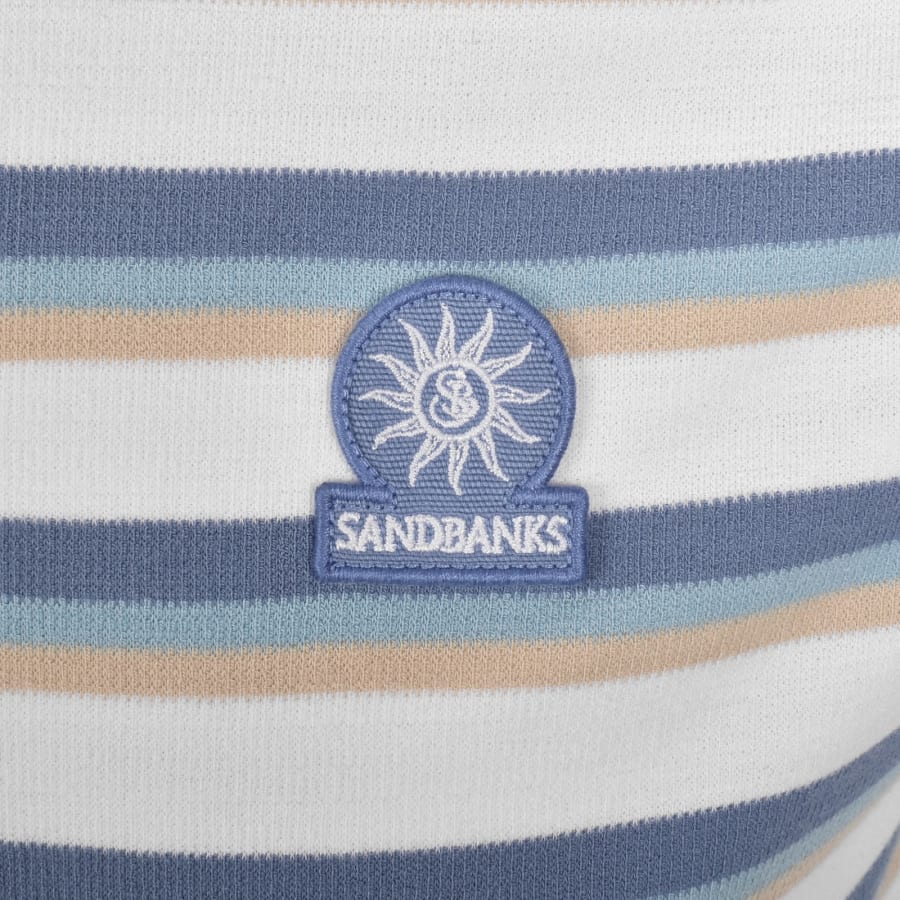 Image number 3 for Sandbanks Tricolour Fade Stripe T Shirt Multi