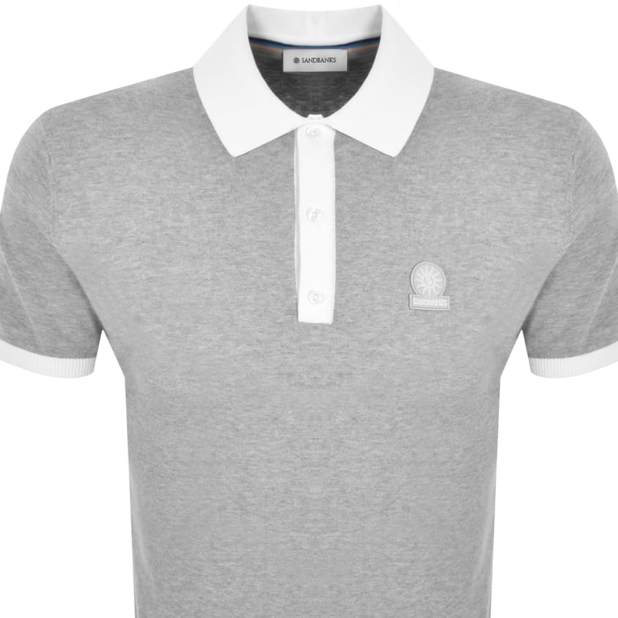 Image number 2 for Sandbanks 3 Button Polo T Shirt Grey