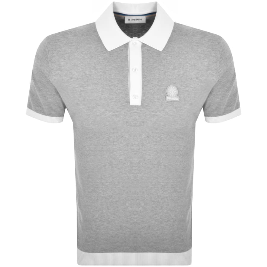 Image number 1 for Sandbanks 3 Button Polo T Shirt Grey