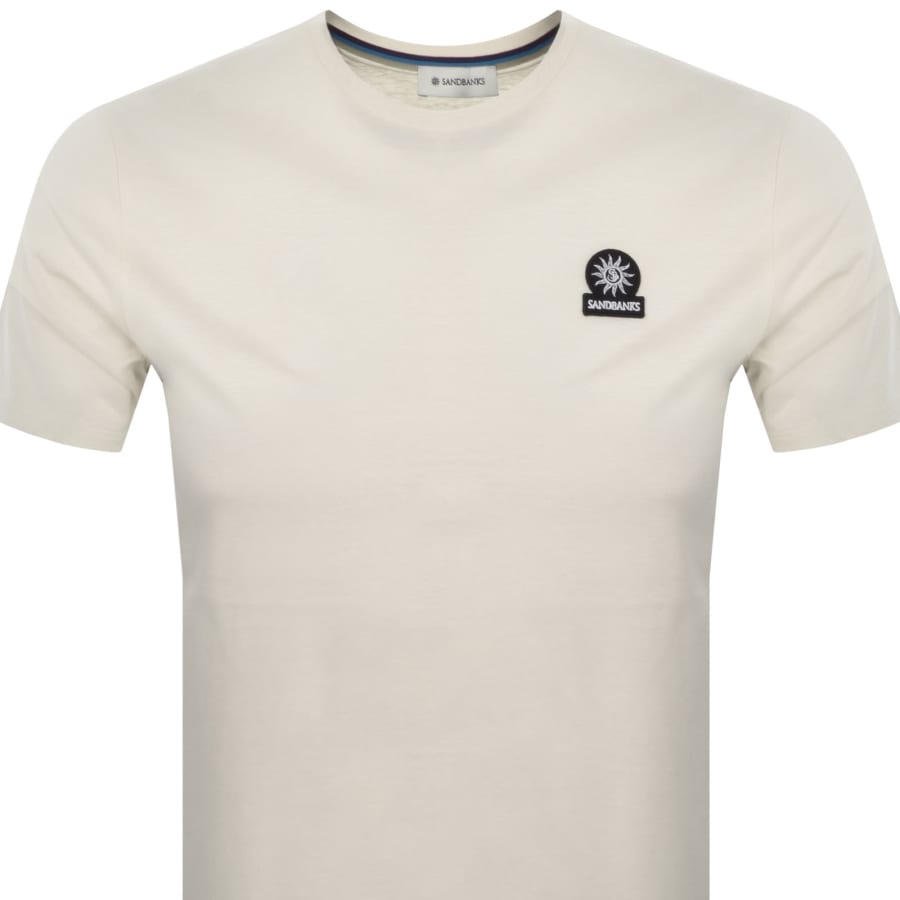 Image number 2 for Sandbanks Badge Logo T Shirt Beige