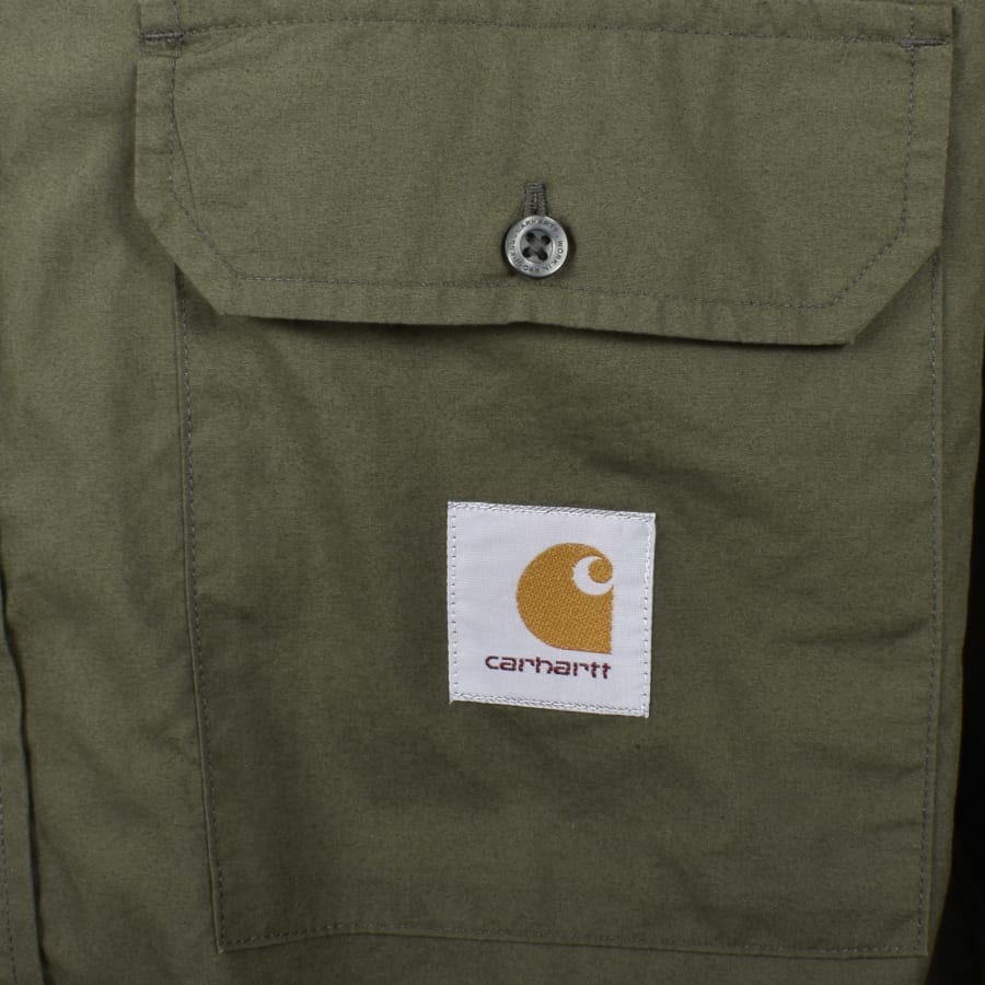 Image number 3 for Carhartt WIP Irwin Long Sleeve Shirt Turtle Green