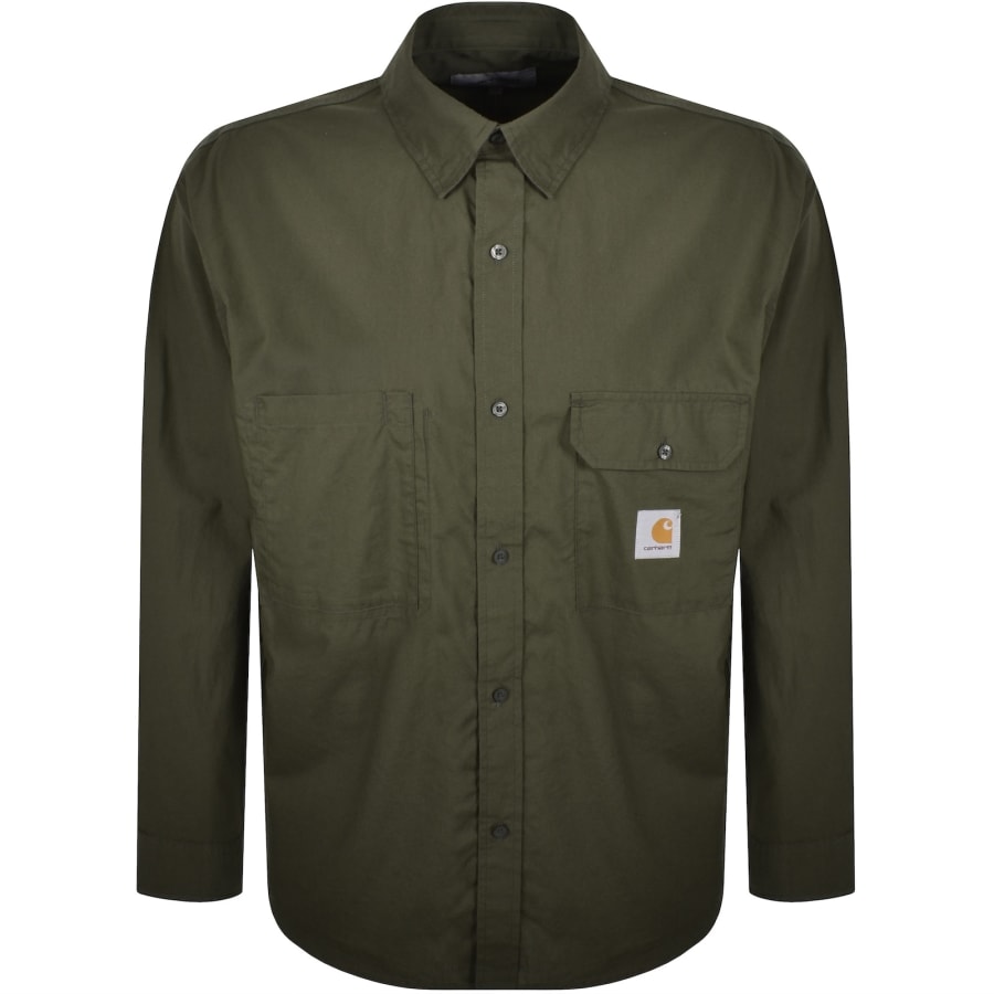 Image number 1 for Carhartt WIP Irwin Long Sleeve Shirt Turtle Green