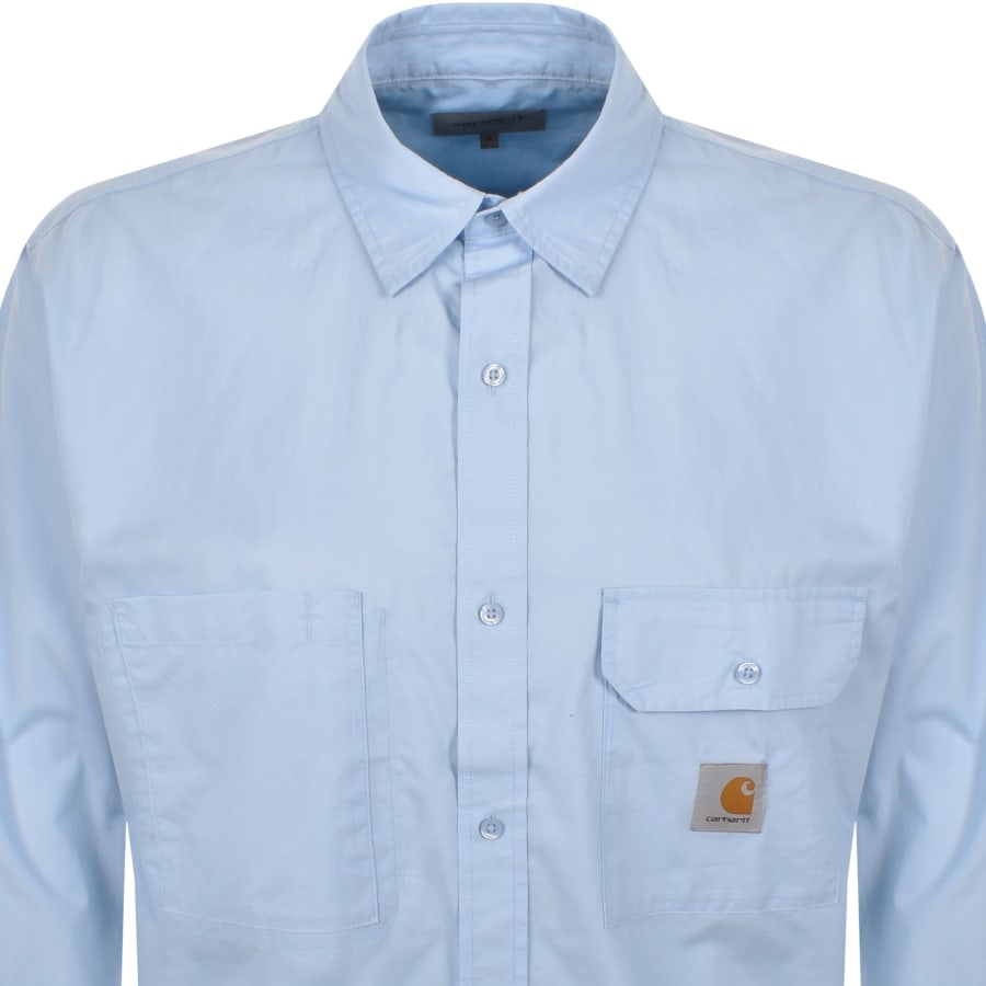 Image number 2 for Carhartt WIP Irwin Long Sleeve Shirt Air Sky Blue