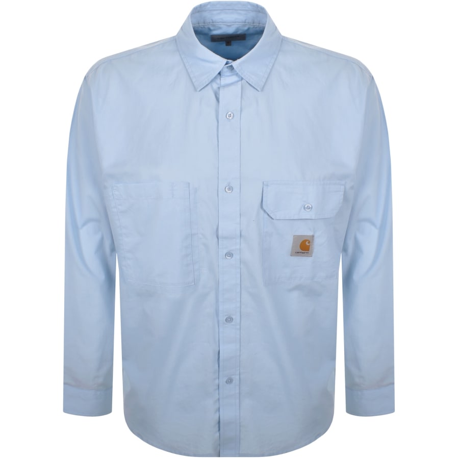 Image number 1 for Carhartt WIP Irwin Long Sleeve Shirt Air Sky Blue