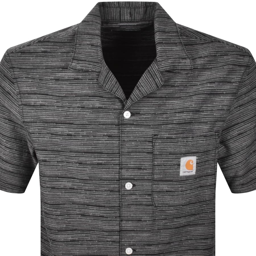 Image number 2 for Carhartt WIP Gellar Striped Shirt Rinsed Black