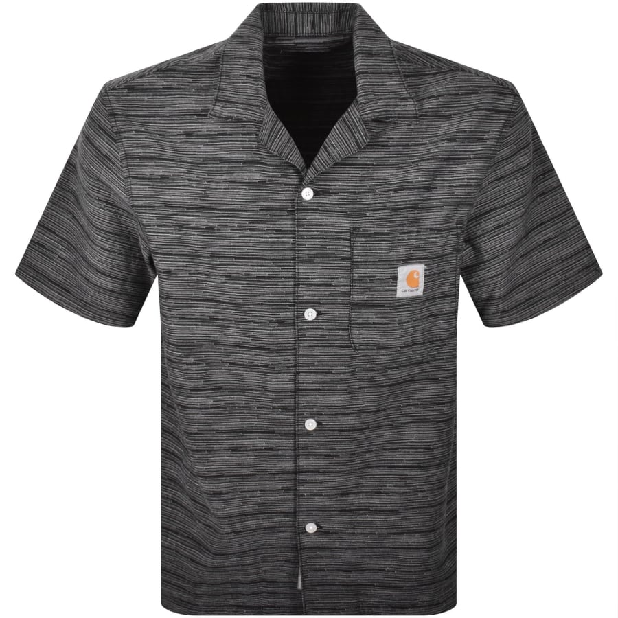 Image number 1 for Carhartt WIP Gellar Striped Shirt Rinsed Black