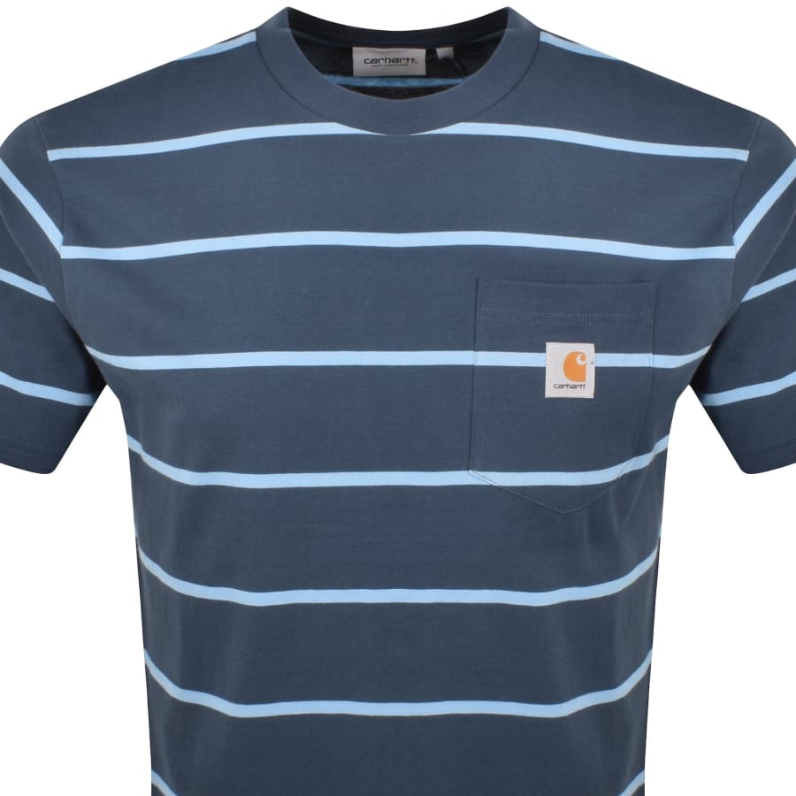 Image number 2 for Carhartt WIP Aiken Pocket T Shirt Dusky Blue