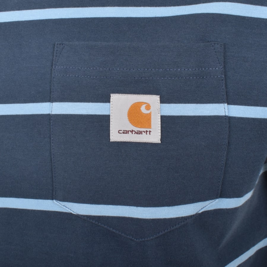 Image number 3 for Carhartt WIP Aiken Pocket T Shirt Dusky Blue