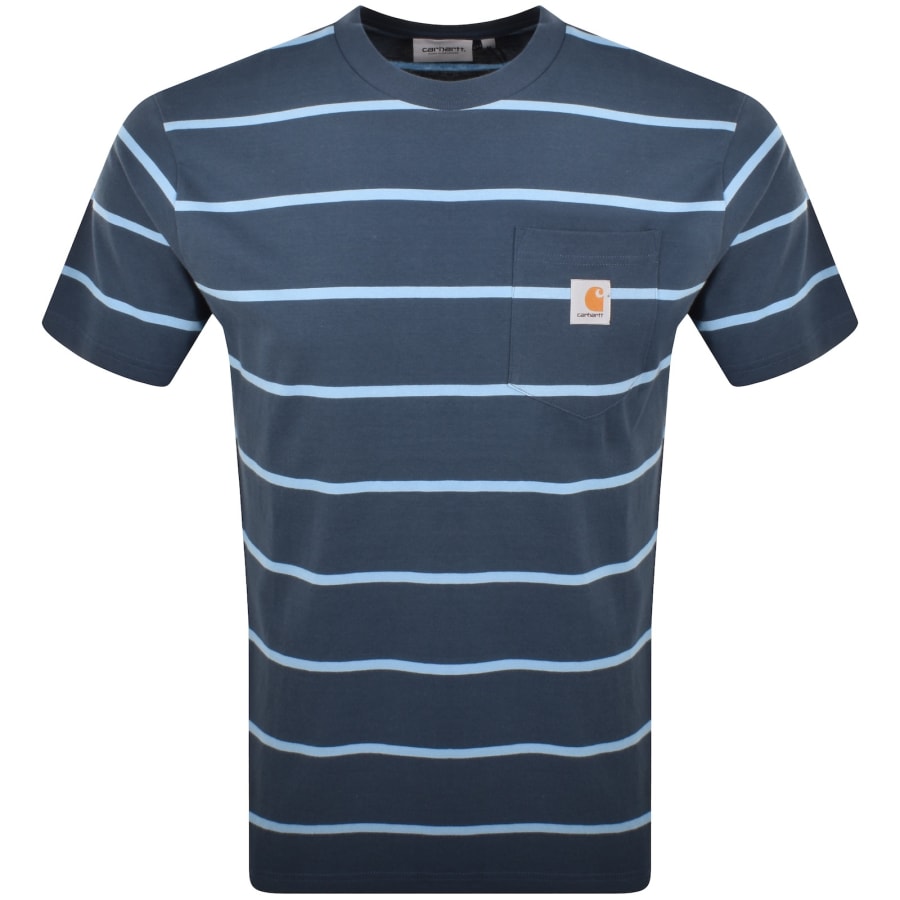 Image number 1 for Carhartt WIP Aiken Pocket T Shirt Dusky Blue