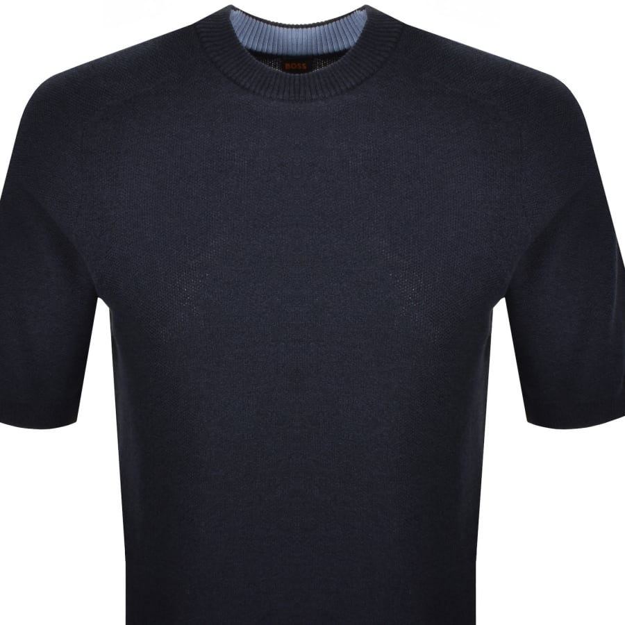 Image number 2 for BOSS Kencel Knit T Shirt Dark Blue