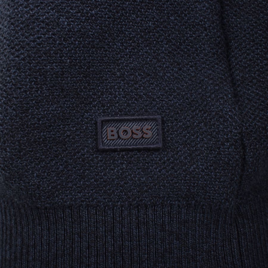 Image number 3 for BOSS Kencel Knit Jumper Dark Blue