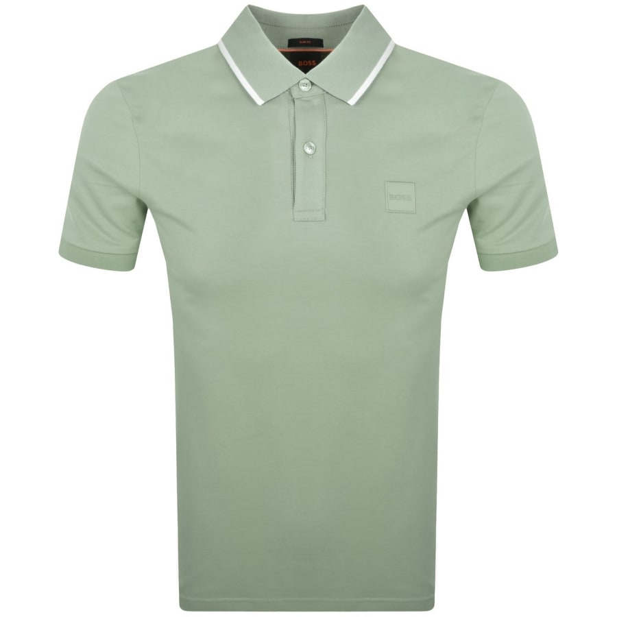 Image number 1 for BOSS Passertip Slim Fit Polo T Shirt Green