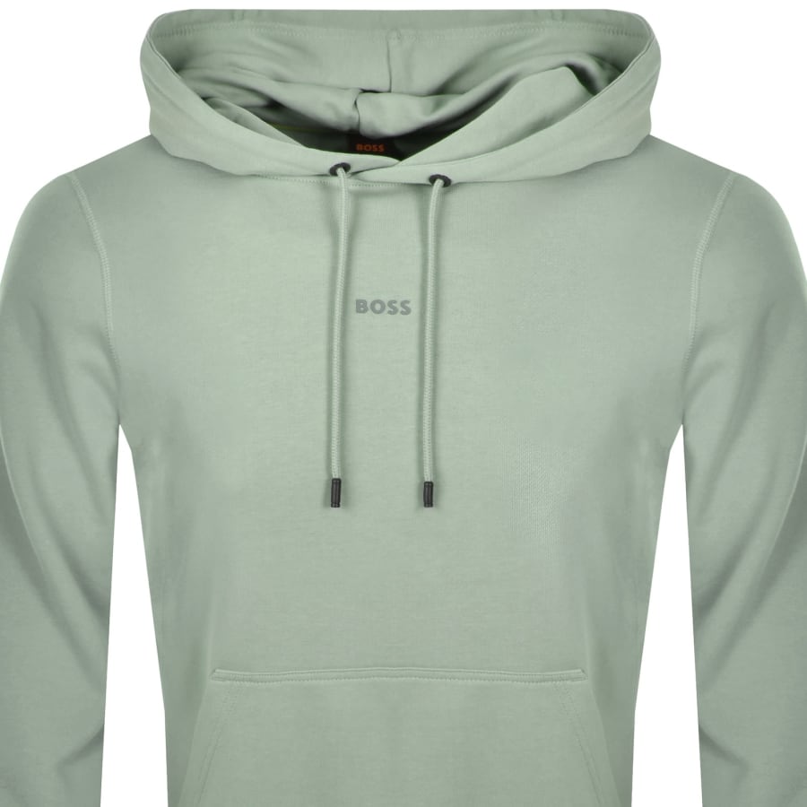 Image number 2 for BOSS Wesmall Pullover Hoodie Green