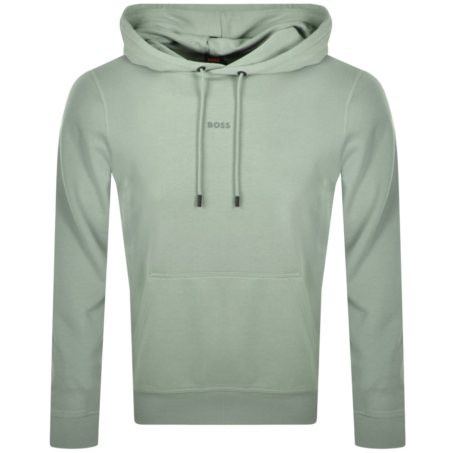 Image number 1 for BOSS Wesmall Pullover Hoodie Green