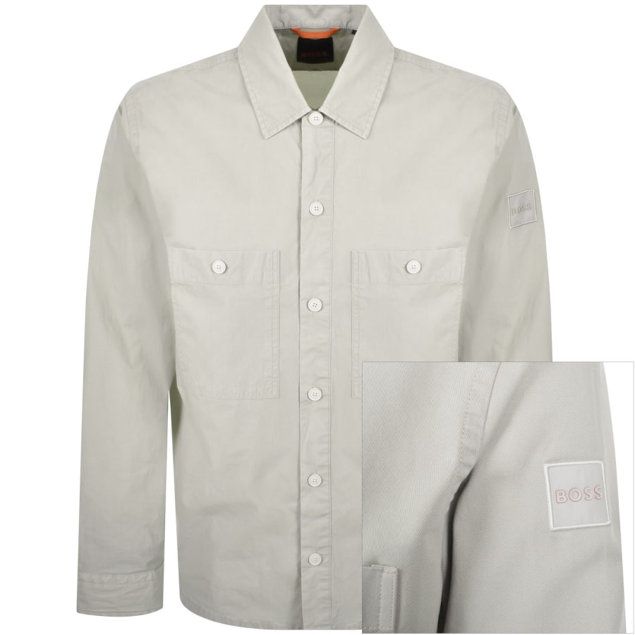 Image number 1 for BOSS Locky 2 Overshirt Light Beige