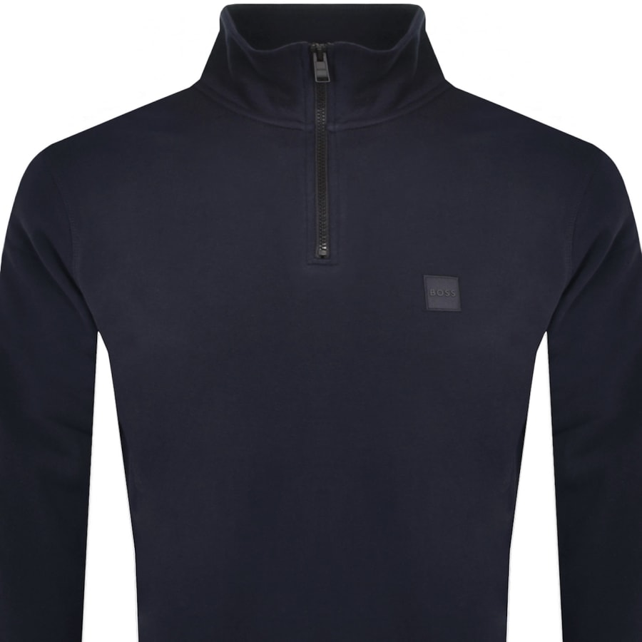 Image number 2 for BOSS Zetrust Quarter Zip Sweatshirt Navy