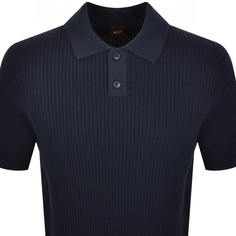 Image number 2 for BOSS Akoppo Knit Polo Shirt Dark Blue