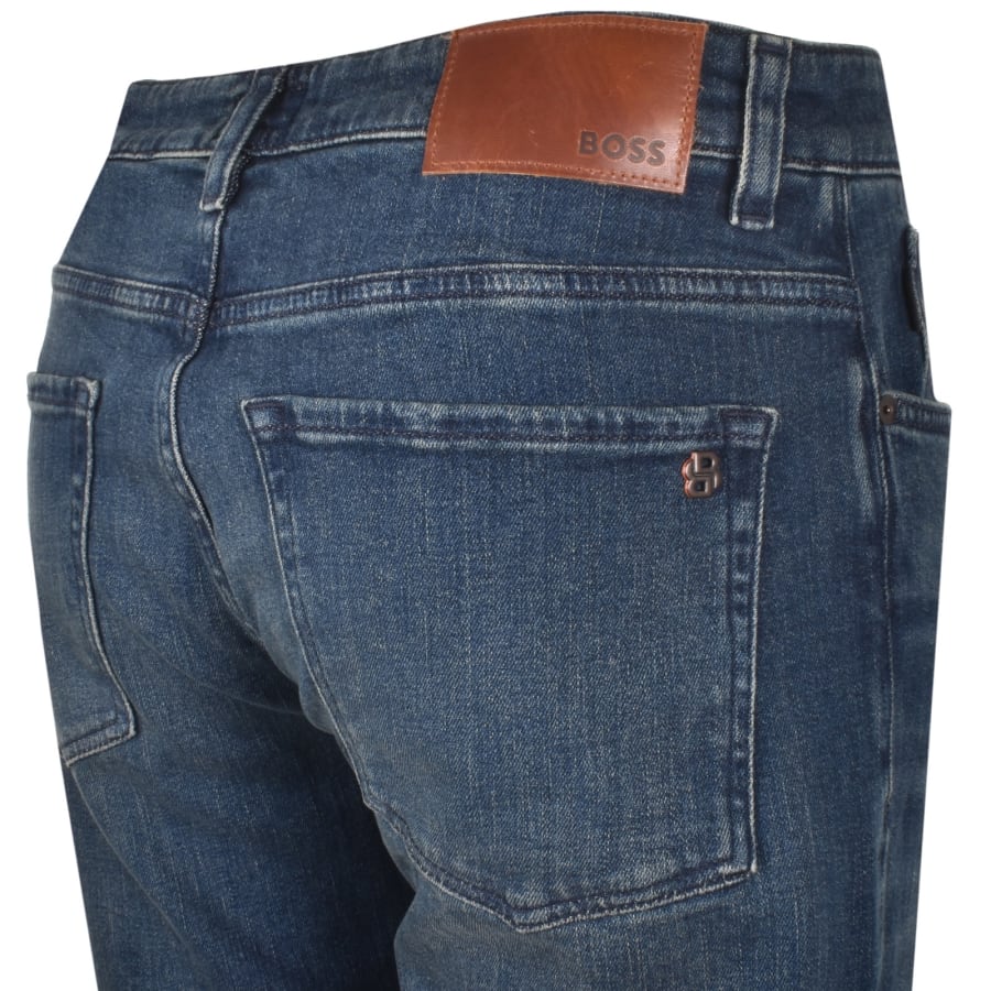 Image number 4 for BOSS Maine Regular Fit Dark Wash Jeans Blue