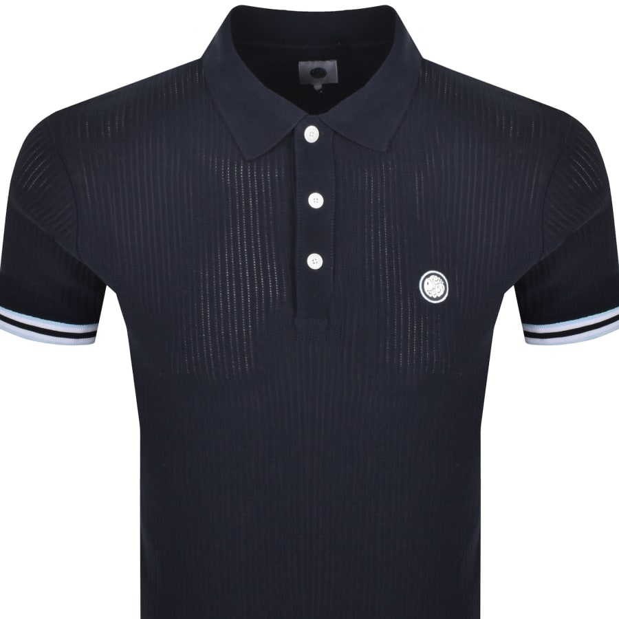 Image number 2 for Pretty Green Cressa Tipped Grandad Polo Navy