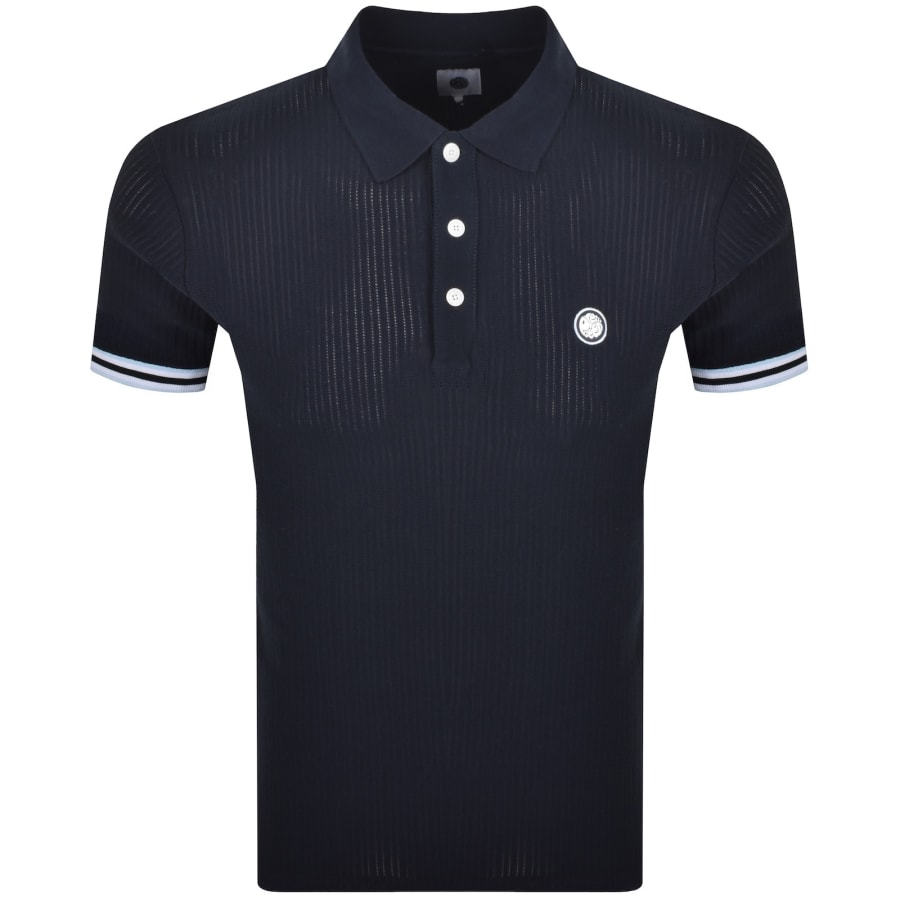 Image number 1 for Pretty Green Cressa Tipped Grandad Polo Navy