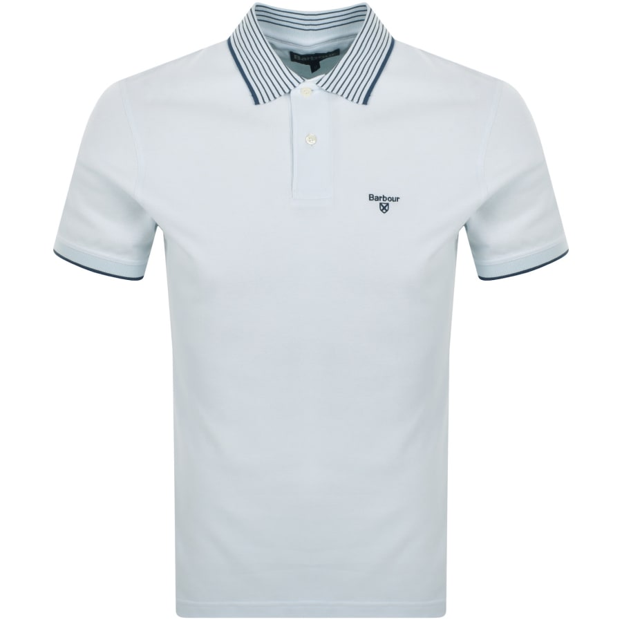 Image number 1 for Barbour Denwick Polo T Shirt Bleached Blue