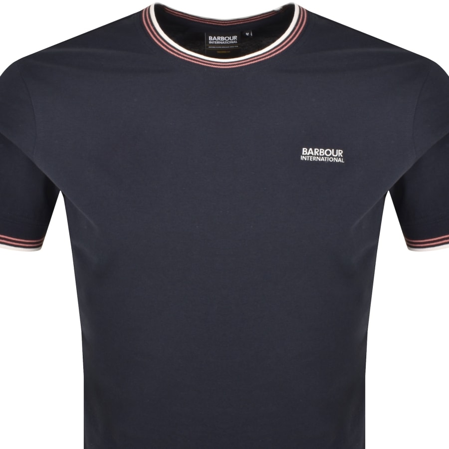 Image number 2 for Barbour International Ethan Tipped T Shirt Navy