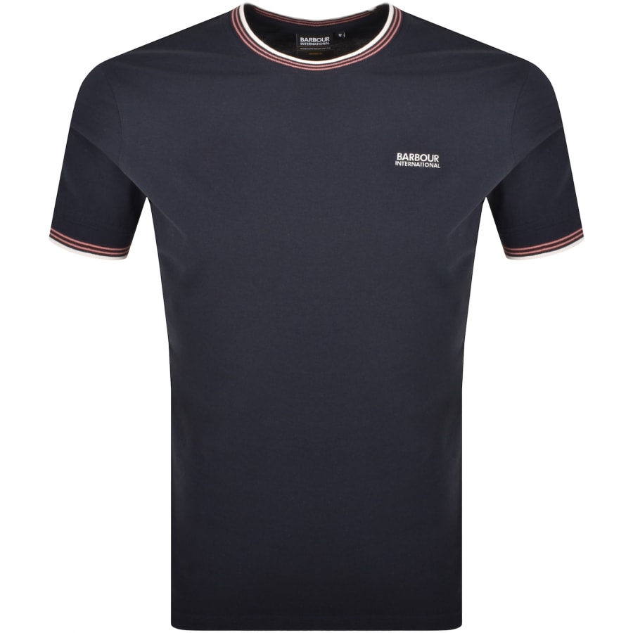 Image number 1 for Barbour International Ethan Tipped T Shirt Navy