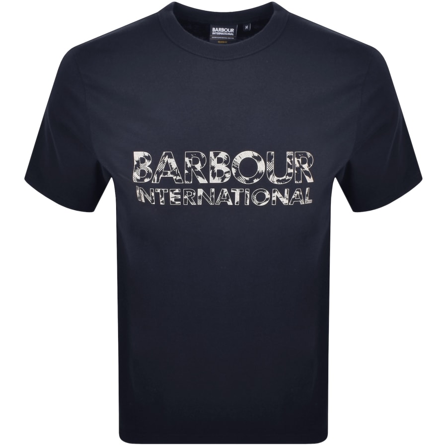 Image number 1 for Barbour International Bento Graphic T Shirt Navy