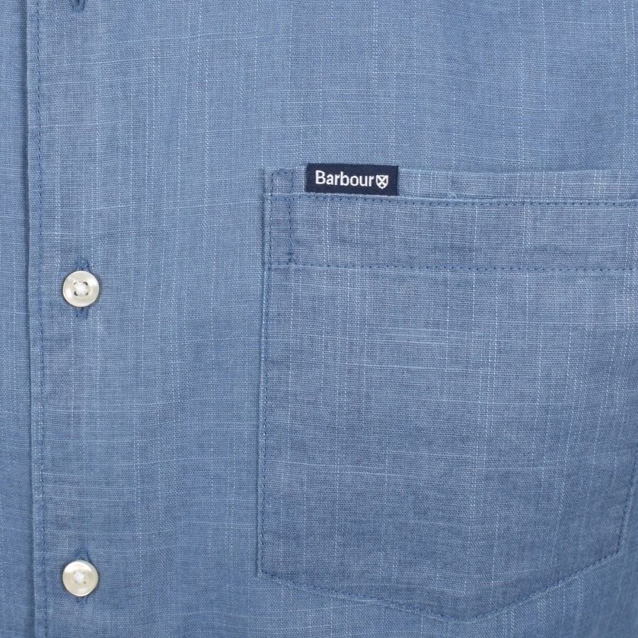 Image number 3 for Barbour Pigment Dyed Short Sleeve Shirt Blue