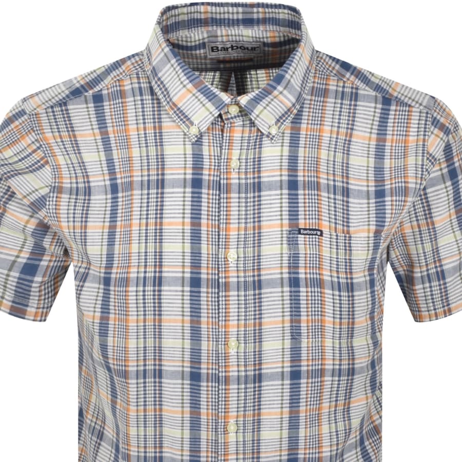 Image number 2 for Barbour Elton Short Sleeved Shirt Dark Denim