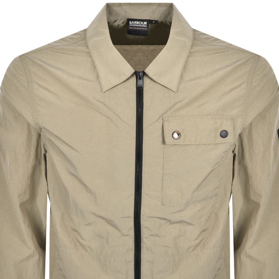 Image number 3 for Barbour International Inline Overshirt Khaki