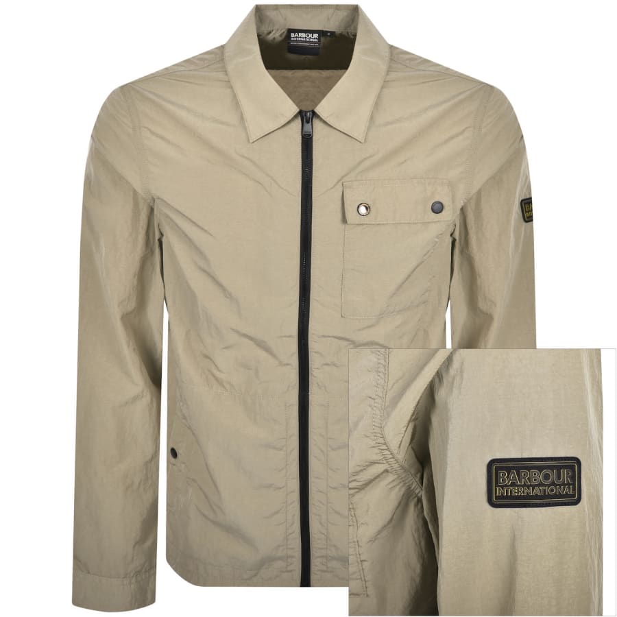 Image number 1 for Barbour International Inline Overshirt Khaki