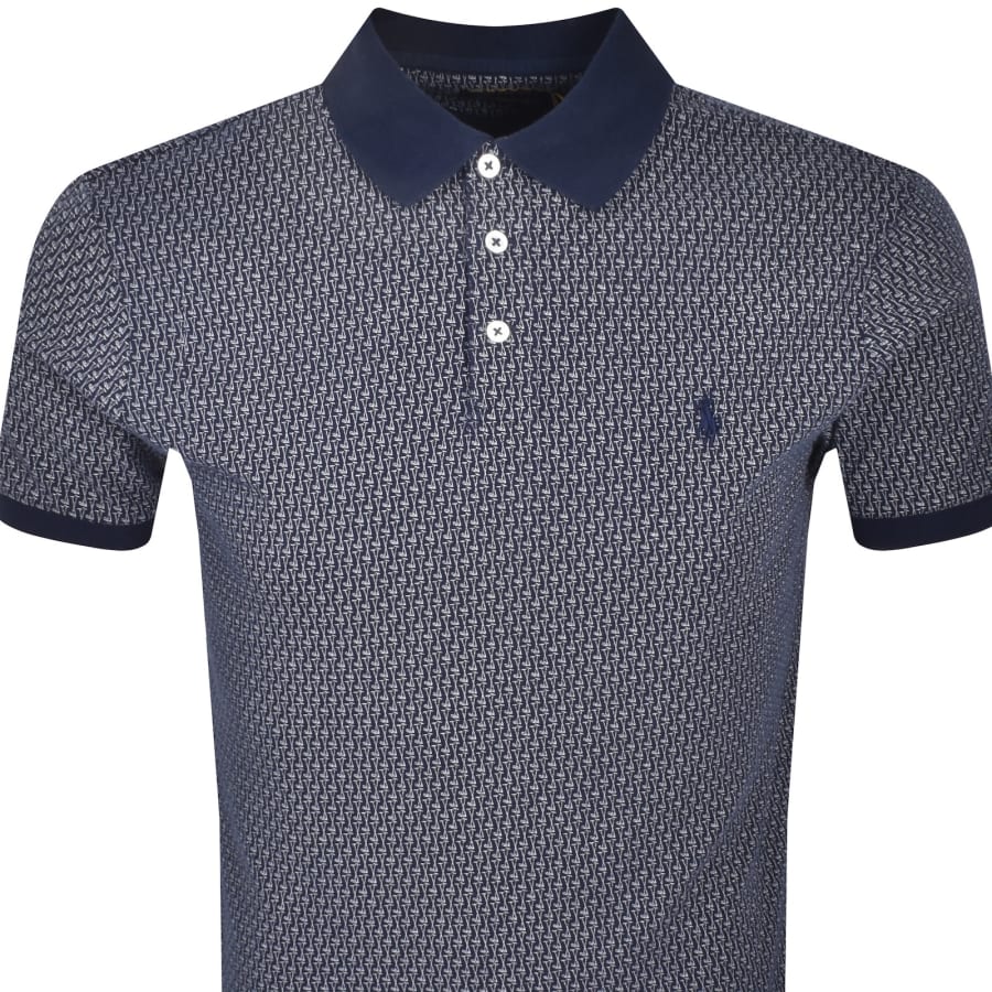 Image number 2 for Ralph Lauren Patterned Polo T Shirt Navy