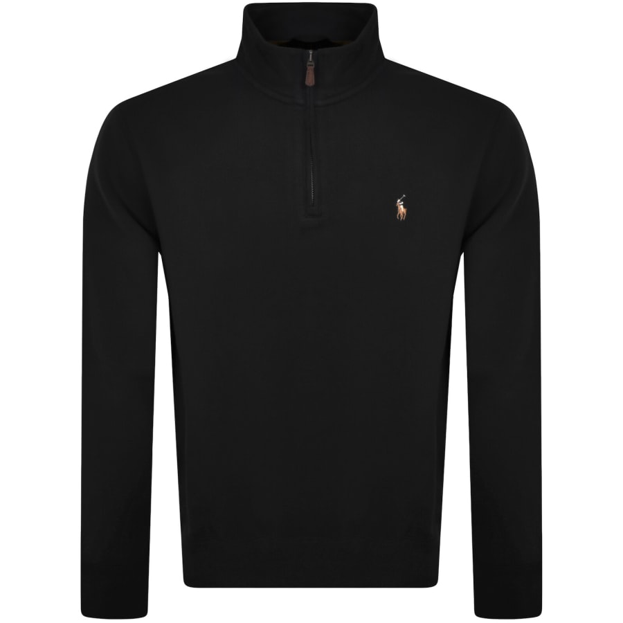 Image number 1 for Ralph Lauren Half Zip Sweatshirt Black