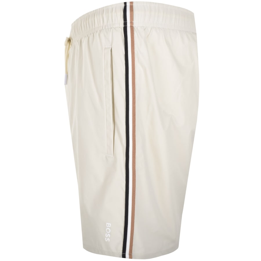 Image number 5 for BOSS Iconic Swim Shorts Cream
