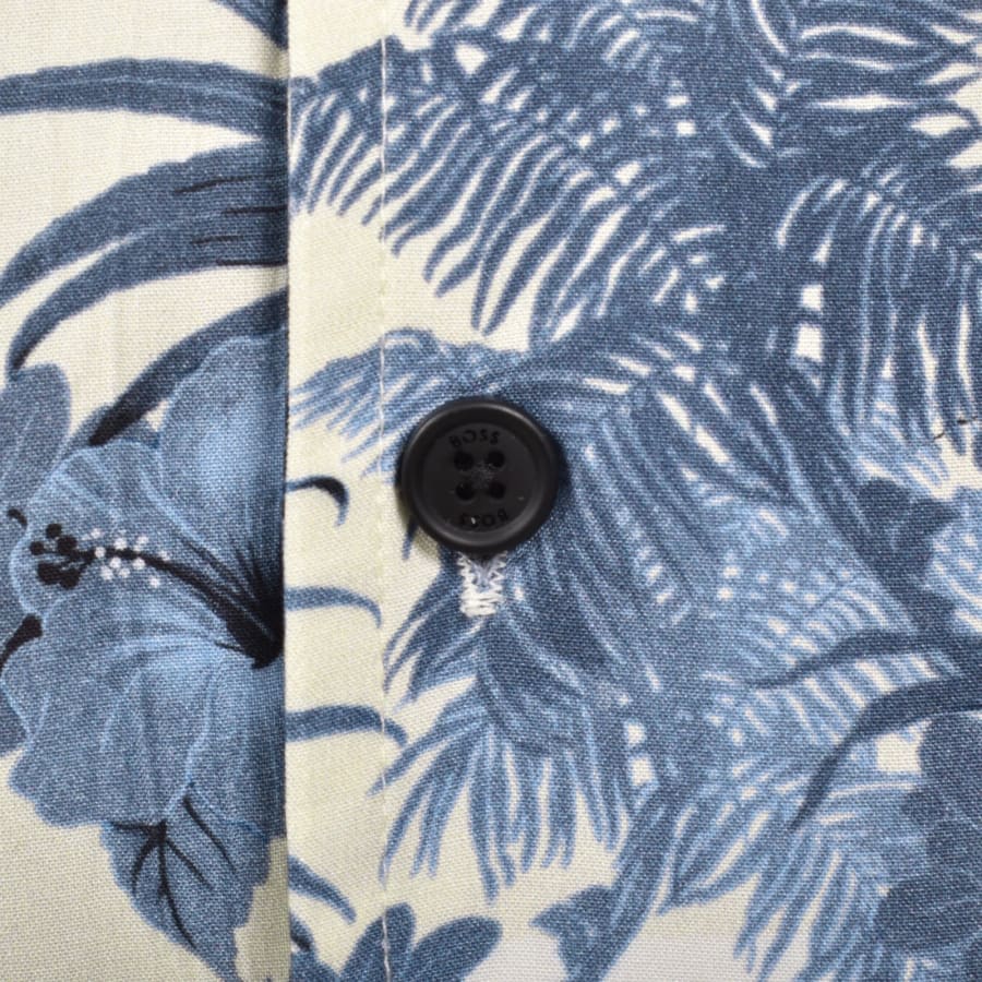 Image number 4 for BOSS Short Sleeve Beach Shirt Blue