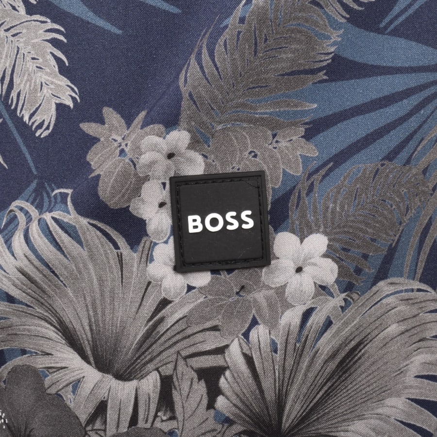 Image number 3 for BOSS Short Sleeve Beach Shirt Navy