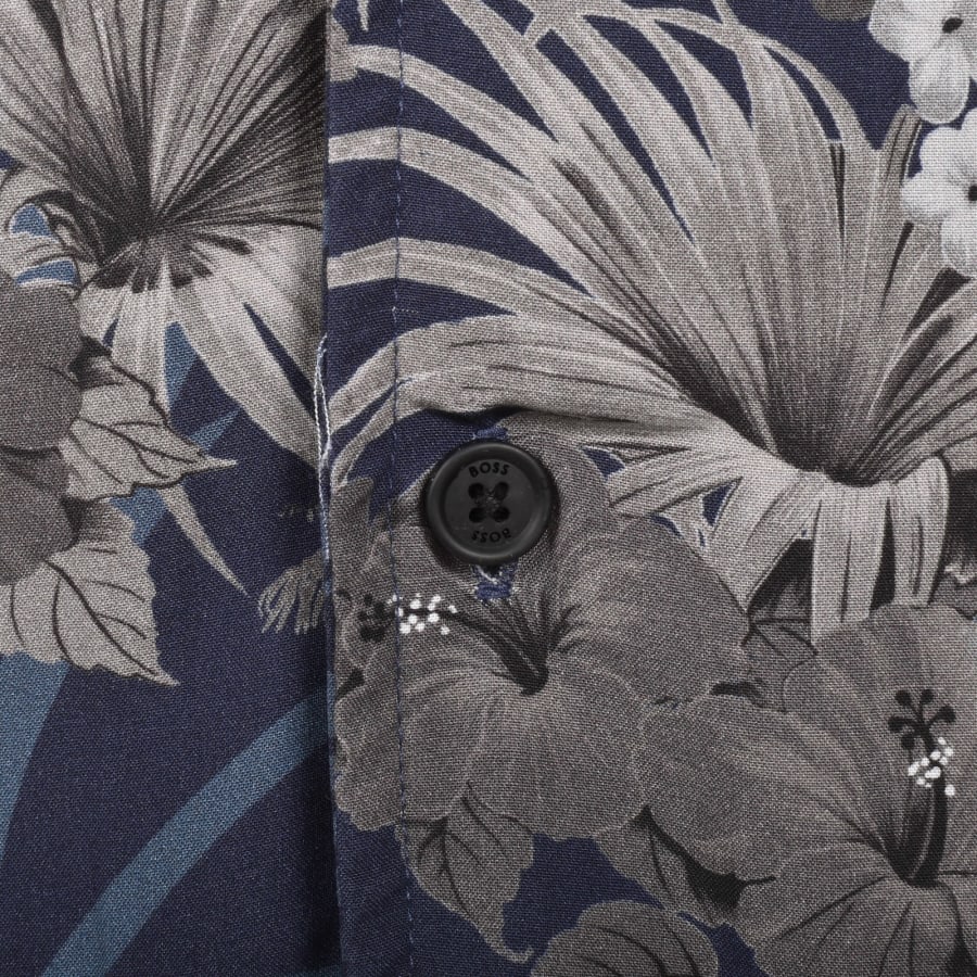 Image number 4 for BOSS Short Sleeve Beach Shirt Navy