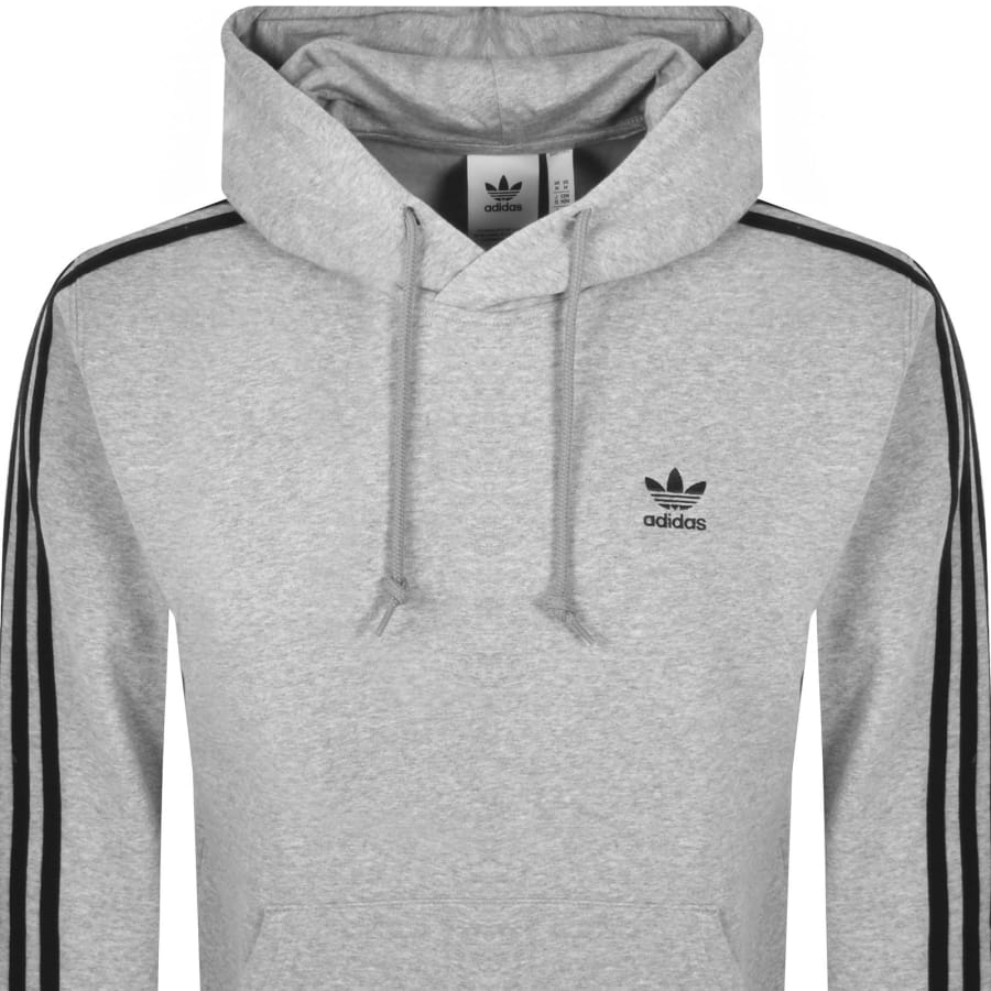 Image number 2 for adidas Originals 3 Stripes Hoodie Grey Heather