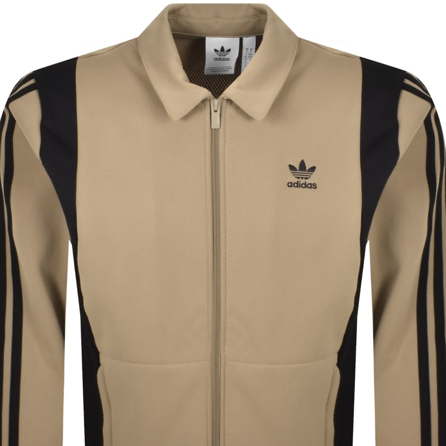 Image number 2 for adidas Adicolour Panel Track Top Brown