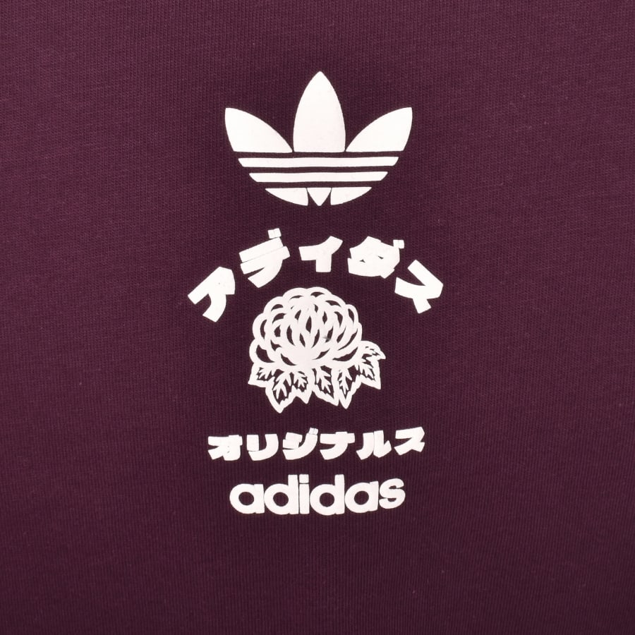 Image number 4 for adidas Originals Japan Florals T Shirt Maroon