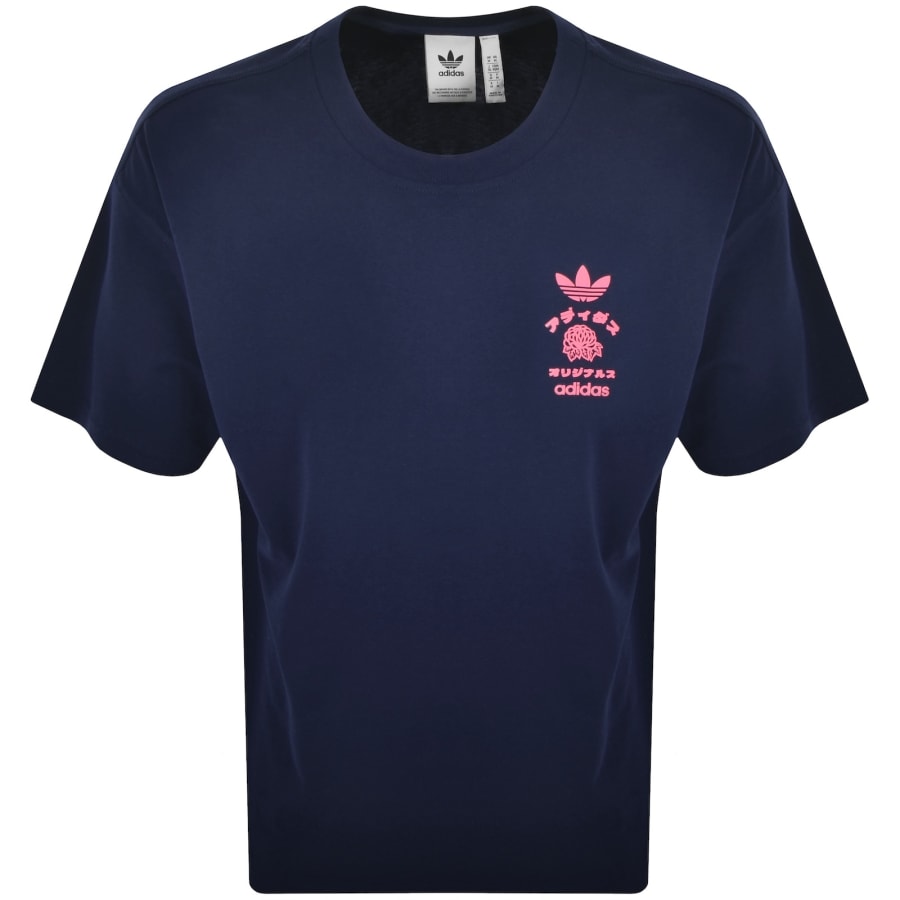 Image number 2 for adidas Originals Japan Florals T Shirt Indigo