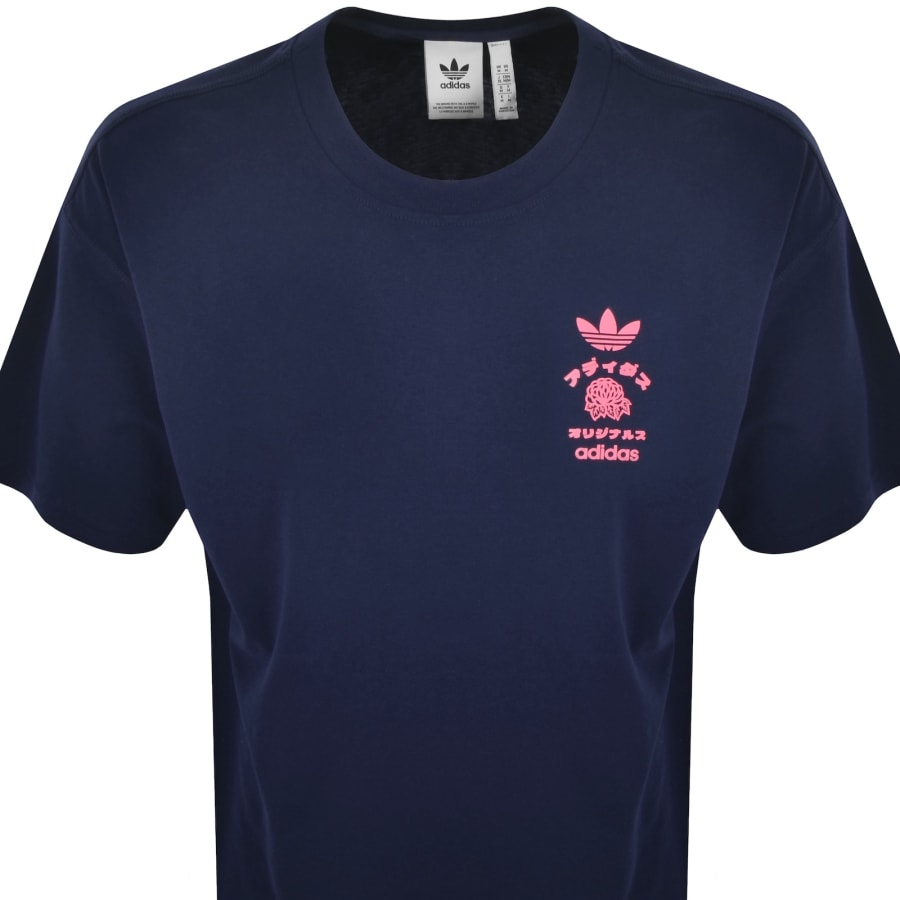 Image number 3 for adidas Originals Japan Florals T Shirt Indigo