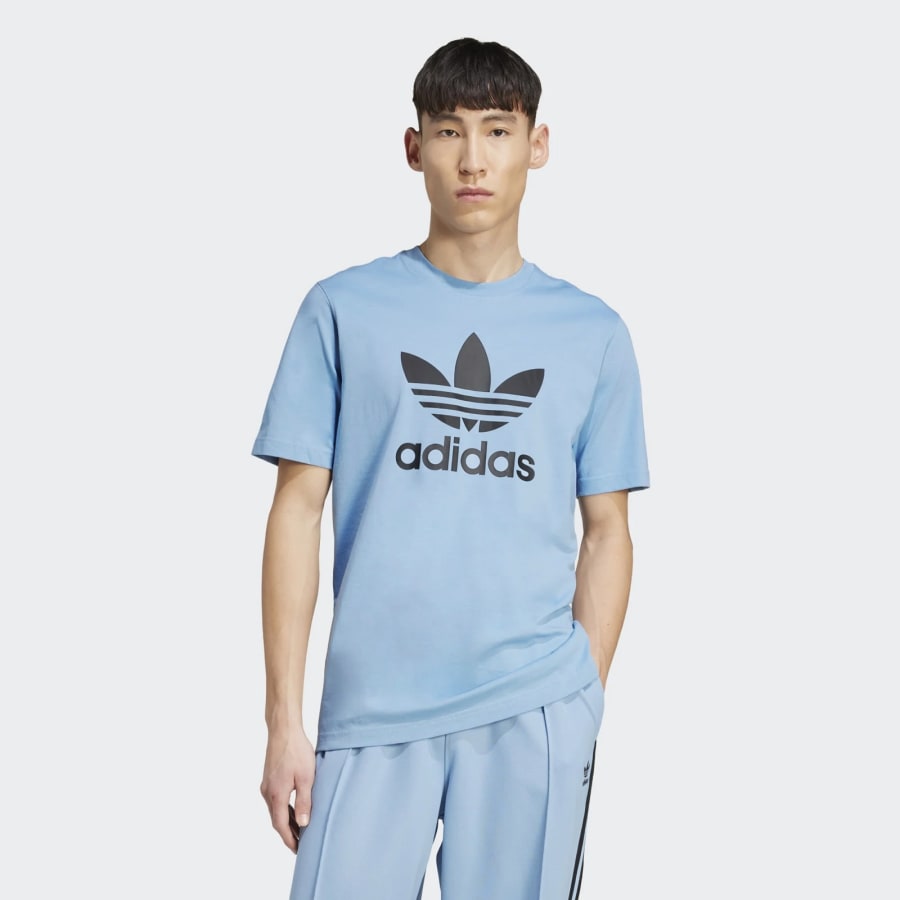 Image number 4 for adidas Originals Trefoil T Shirt Ash Blue