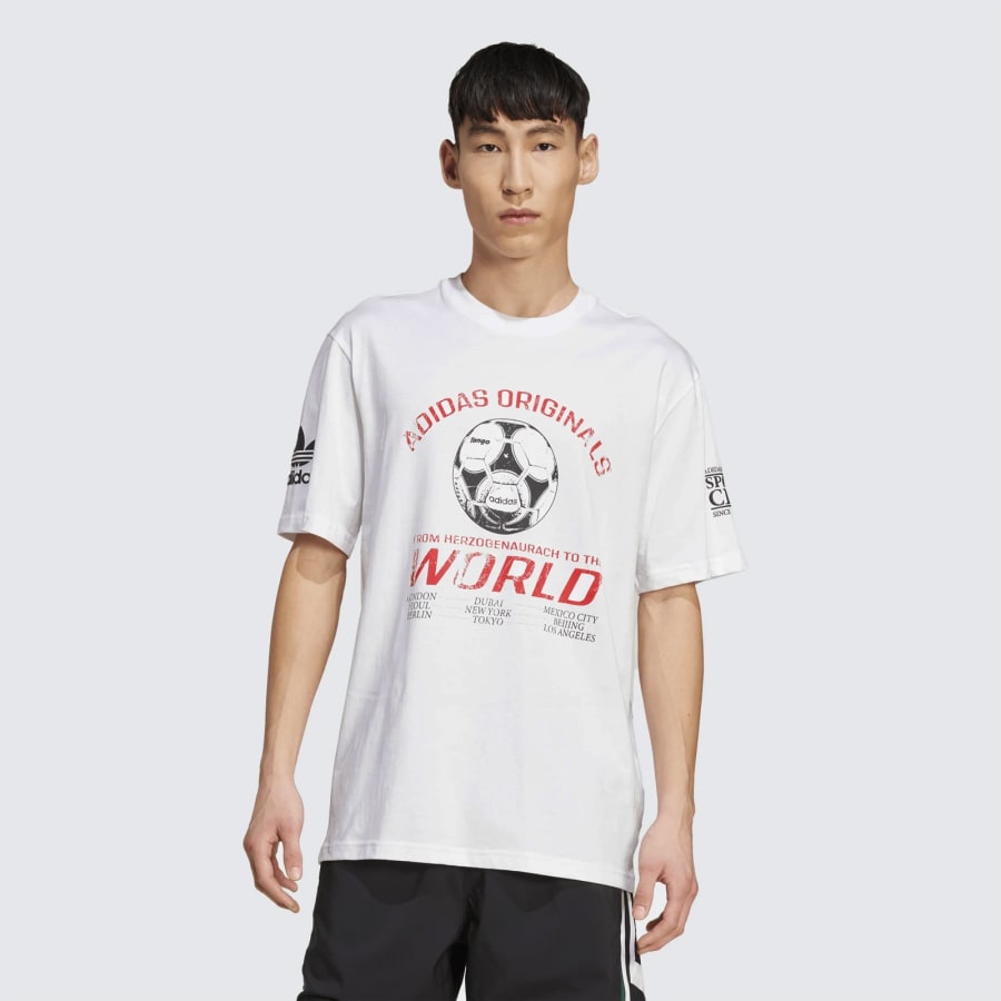 Image number 6 for adidas 90s Football Graphic T Shirt White