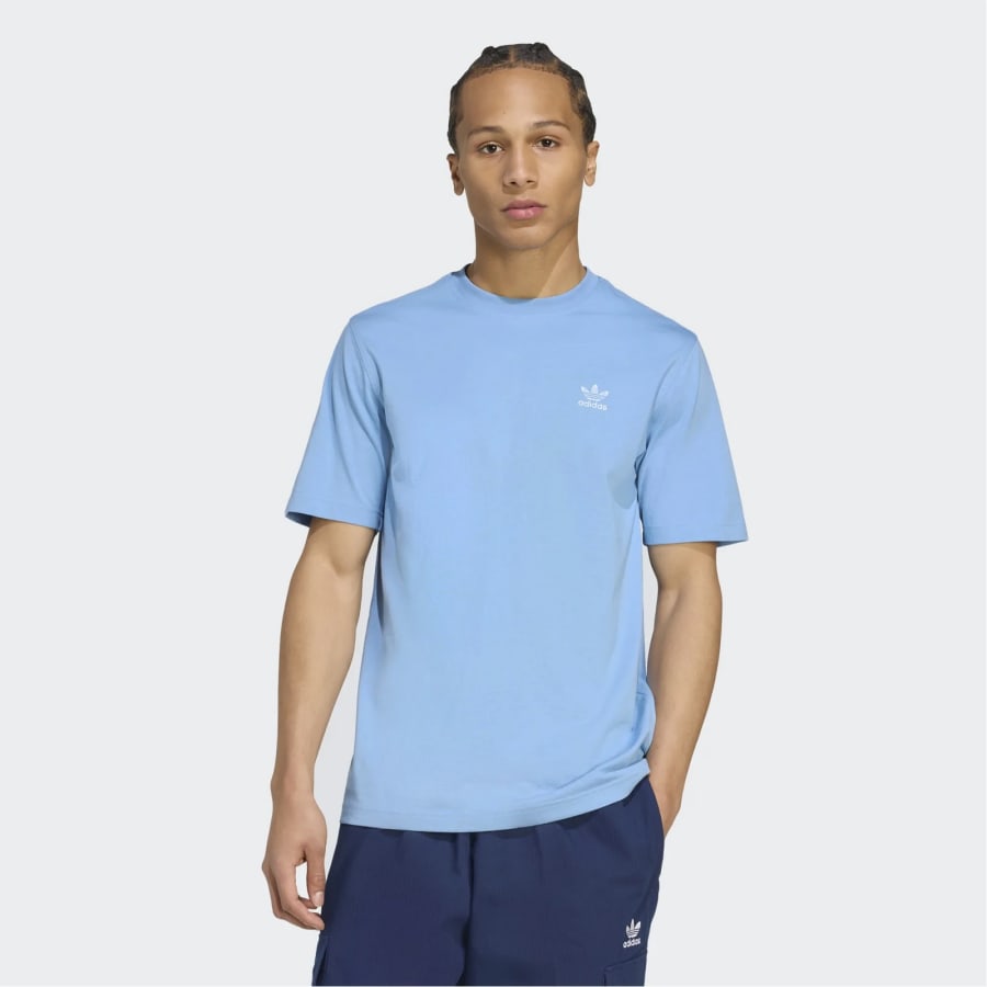 Image number 4 for adidas Trefoil Essential T Shirt Ash Blue
